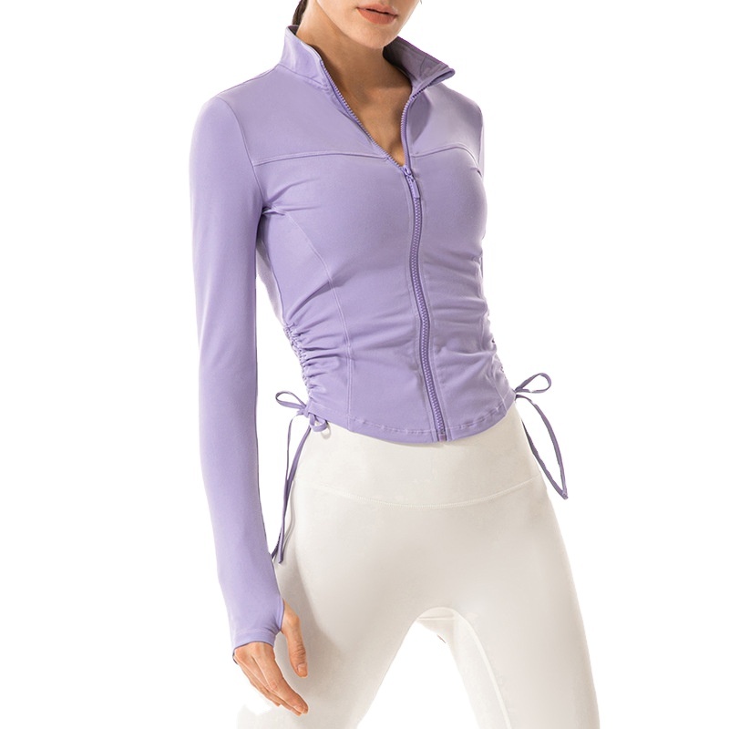 Fitness Top Autumn and Winter New Slim Fit Fashion Slim Long Sleeve Stand Collar Running Zipper Yoga Suit Sports Coat