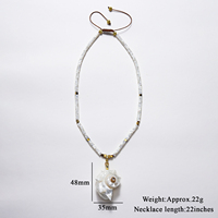 Collier d'été bohème en perles de coquillages naturels blancs, pendentif spirale en coquillage, réglable, fait main, pour vacances à la plage