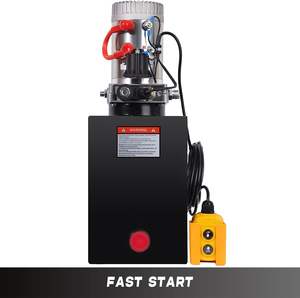 Unidad de Potencia Hidráulica con Tanque de Aceite de Hierro de 8 Cuartos, Motor de 12V CC, Bomba de Rendimiento de Acción Simple para Elevación de 4M, Maneta de Control - Product Image 3