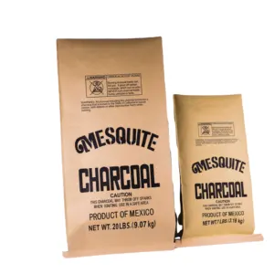 Recyclable Best Seller 3 ply brown kraft paper bags charcoal brown paper Coal Briquette bags