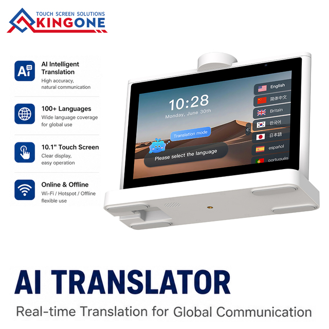 10.1 Inch Dual Screen IPS AI Translator Device Smart Voice Translation Machine Desktop Language Communication Tool With WiFi