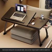 Bureau d'ordinateur portable pliable réglable en hauteur, table de lit portable en bois pour le travail, les études, la maison, le bureau, la chambre à coucher, le dortoir