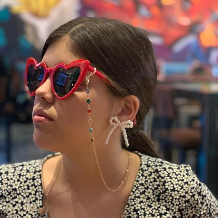 Fashion Jewelry Black Pearl Eyeglasses Chain Beads Eyewear Retainer Chain  Crystal Glasses Chain for Women