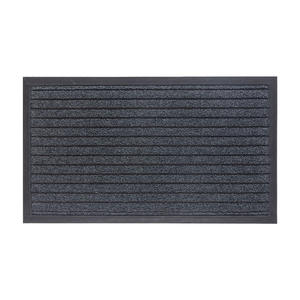 Alfombra de entrada para villa, negra, a rayas, rectangular, de fibra de poliéster, antideslizante, para uso comercial. - Product Image 3