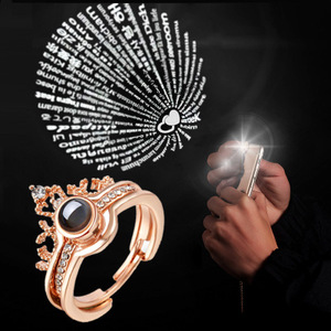 Corona Combinación Moda 100 Idiomas Te amo Personalidad Anillo <span class=keywords><strong>de</strong></span> <span class=keywords><strong>pareja</strong></span> abierto - Product Image 2