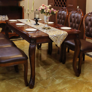 Châu Âu Rắn Gỗ Kết Hợp Nhà Nhỏ Hình Chữ Nhật Bàn Ăn Đá Cẩm Thạch Đá Tấm Mỹ Bàn Ăn - Product Image 5