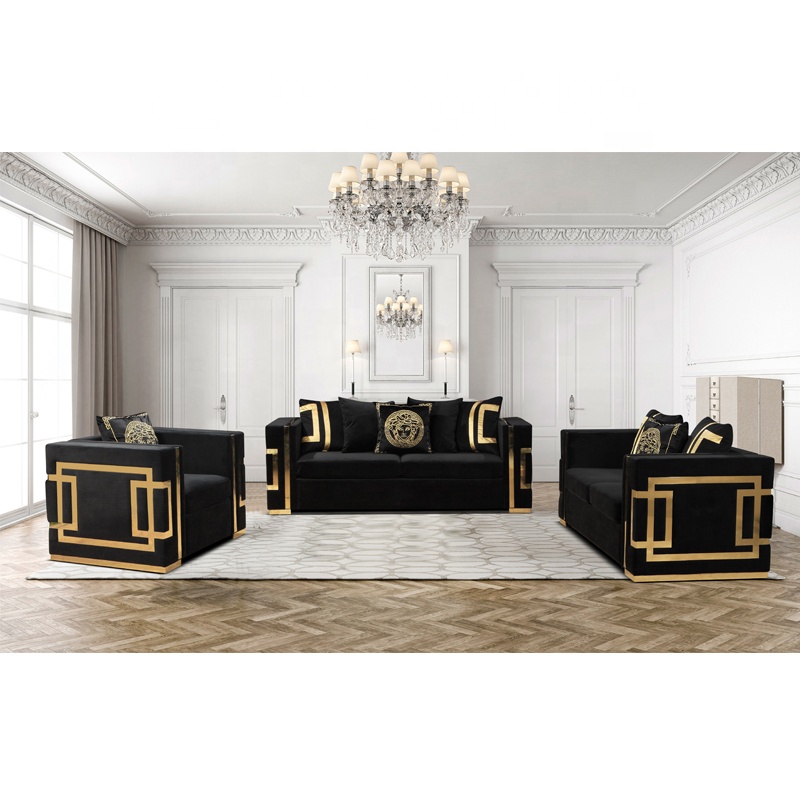 New Italian luxury style modern sectional sofa light luxury simple design sofa set living room furniture