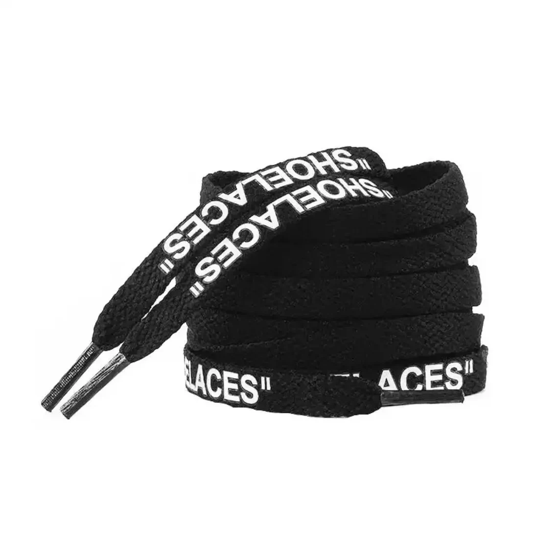 Customized logo Rope Laces Flat Shoelace Silk Screen logo Sports Shoelace Polyester Rope Laces With Plastic Tip