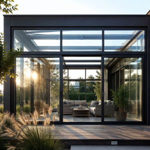 Véranda sur mesure quatre saisons avec structure en aluminium, toit en verre isolant, pour jardin, <span class=keywords><strong>terrasse</strong></span>, complexe hôtelier - Product Image 2