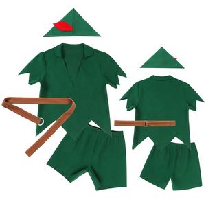 Costume de jeu de rôle d'elfe pour hommes Halloween Carnaval Thème Fête de Noël Tenue avec col en V Tops Shorts Ceinture Chapeau - Product Image 4