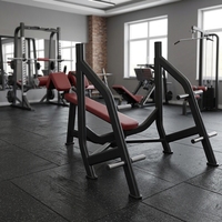 Banc de musculation incliné vers le bas avec charge de plaques, structure en acier, machine de fitness pour salle de sport commerciale