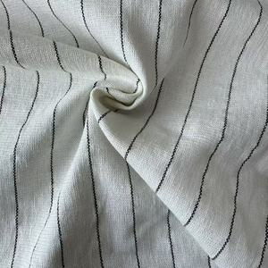 Tela de Rayón, <span class=keywords><strong>Lino</strong></span> y <span class=keywords><strong>Spandex</strong></span> con Rayas Teñidas en Hilo 10*10, 67% Rayón, 30% <span class=keywords><strong>Lino</strong></span>, 3% <span class=keywords><strong>Spandex</strong></span>, 210-220GSM, Elástica, Ecológica, para Trajes de Baño y Camisas - Product Image 1