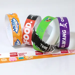 Custom Design Voll farbdruck Tyvek Papier Armband Gj-3000-2 CE genehmigt Custom Blank Schwarz Tyvek Papier Armband für Event