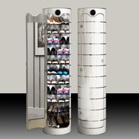 Meuble à chaussures rotatif best-seller Étagère à chaussures en PVC avec miroir et fonction de désodorisation
