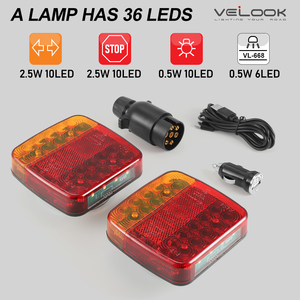 Feux arrière LED sans fil pour <span class=keywords><strong>remorque</strong></span>, 5 fonctions, homologués ECE, feux arrière sans fil pour caravane, feux arrière <span class=keywords><strong>Bluetooth</strong></span> pour <span class=keywords><strong>remorque</strong></span> - Product Image 3