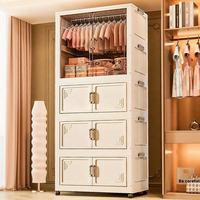 Armoire de rangement pliable à double niveau en plastique pour la maison, idéale pour les jouets, les vêtements, la salle de bain et le salon - Prix de gros