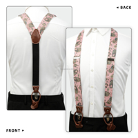 Tirantes de tela de seda para hombre con estampado Digital de diseño Paisley, tirantes de cuero con botón y Clip, tirantes resistentes, tirantes de moda