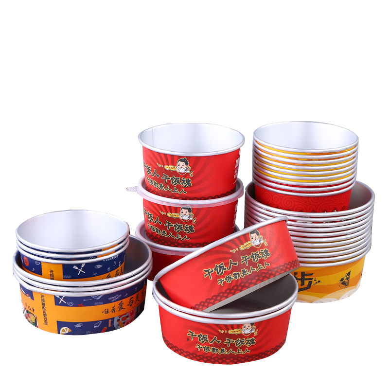 Disposable 32oz White Paper Salad Bowls for Takeaway for Cookies Sugar Snacks Pet Food Milk Embossing Gold Foil Printing Options