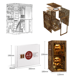 Kit de recoins de livres créatifs <span class=keywords><strong>avec</strong></span> nom personnalisé pour modèle de jouet Anime Collector Display Eco-friendly MDF LED Lights Assembly Tools - Product Image 5