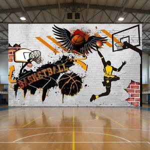 <span class=keywords><strong>Papier</strong></span> <span class=keywords><strong>peint</strong></span> mural amovible Peel and Stick White Brick Wall Background Sports <span class=keywords><strong>Basketball</strong></span> - Product Image 4