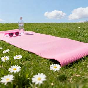 Esterilla de yoga de goma, azul, rosa, 60 cm x 15 cm x 10 cm, alta elasticidad, para uso en ejercicios en casa - Product Image 3