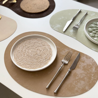 Nouvelle Nappe Décorative 2026 en Simili Cuir Velours Effet Noyer avec Plateau Isotherme Double Face pour la Maison