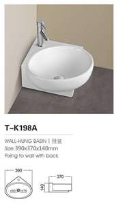 Comptoir D'évier moulé Triangle Évier En Céramique Lavabo T-Y9068 - Product Image 3