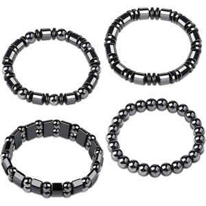 Braccialetto di ematite nera a magneti elastici energetici <span class=keywords><strong>bracciale</strong></span> con perline in pietra di cristallo naturale gemma di ematite magnete elasticizzato <span class=keywords><strong>bracciale</strong></span> - Product Image 6