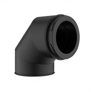 Coudière de poêle à bois à double paroi en acier inoxydable noir de 6 pouces, installation facile - Product Image 1