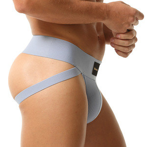 Slip da Uomo Sexy in Tessuto Lavorato a Maglia con Tasca Frontale, Perizoma e Boxer Semplici - Product Image 3