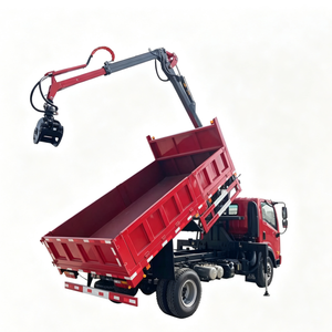 Camion benne basculante 4x2 de 6 à 10 tonnes Monte avec grue articulée et grappin à bois, bras hydraulique, grappin à billes, grue forestière - Product Image 1