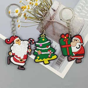 Porte-clés de Noël en PVC avec logo personnalisé 2D/3D en relief avec mousqueton en caoutchouc souple et silicone - Product Image 2