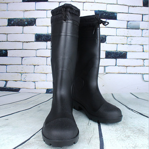 Botas de Lluvia para Hombre, Invierno, Forro de Algodón, Cálidas, Antideslizantes, para Nieve, Negras, Tacón Bajo, Color Sólido - Product Image 2