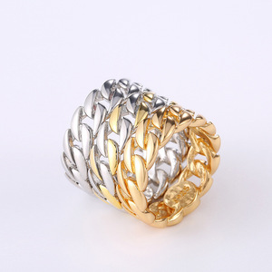 Anello a Catena Bicolore per Uomo, Stile Punk, Gioiello da Dito Trendy e Vistoso - Product Image 2
