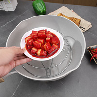 Support de casserole en acier inoxydable, isolant thermique, anti-brûlure, sans installation requise, support de cuisson à la vapeur robuste avec coussinets