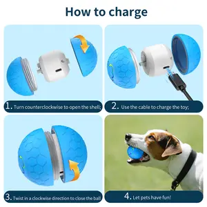 Newly Upgraded USB Smart Gravity Jumping Ball Interactive Dog Toy Automatic Rolling Bite-resistant Ball Electric Dog Toy Ball