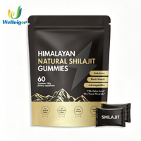 Gummies de Shilajit Naturel de l'Himalaya 3000mg 75% Acide Fulvique 85+ Oligo-éléments 60 Sans Gélatine Antioxydant Énergisant Alimentaire pour Adultes