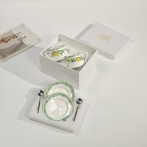 Nuevos Modelos de Juego de Tazas y Platos de Cerámica de Lujo, Taza de Viaje de Diseño Moderno, Juego de Tazas de Café Turco para Té de la Tarde, Caja de Regalo con Logotipo - Product Image 2