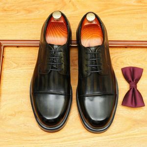 Zapatos de Vestir Oxford Derby de Cuero de Grano Completo de Primera Calidad para Hombre, Hechos a Mano, Formales de Negocios, de Oficina, de Cuero Genuino, Cómodos - Product Image 6