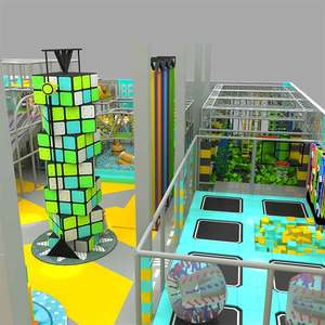 Aire de jeux intérieure en plastique souple avec toboggan en spirale et mur d'escalade pour enfants, usage commercial - Product Image 2