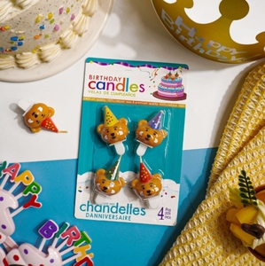 Candela in Paraffina a Forma di Orsetto, Decorazione per Torte, Simpatica Testa di Orso Cartone Animato per Feste di Bambini, Ringraziamento, Celebrazioni di Laurea - Product Image 4