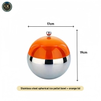 Seau à glace en acier inoxydable avec couvercle orange, conteneur à glace isotherme de qualité supérieure pour bar, fête, bac à glace pour cocktails, champagne, vin