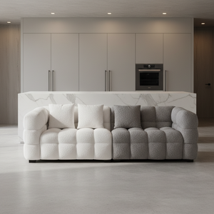 Krem Rengi Bulut Kanepe Minimalist Kumaş Çerçeveli Düz Modüler Bölmeli Dinlenme Koltuğu Küçük Daire Oturma Odası İçin - Product Image 4