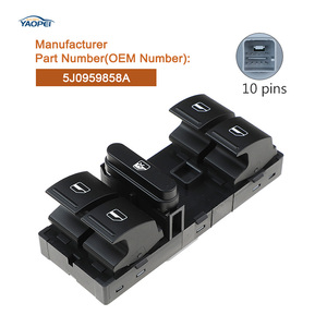 Interrupteur de commande de vitre électrique 5J0959858A pour <span class=keywords><strong>Skoda</strong></span> <span class=keywords><strong>Fabia</strong></span> <span class=keywords><strong>Roomster</strong></span> Superb - Product Image 2