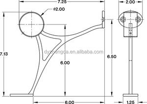 ZD Disponibile in Magazzino Nuovissimo Supporto Personalizzato in Ottone per Montaggio su Barra o Corrimano, Diametro 2 Pollici (50,8 mm), Lucidato - Product Image 6