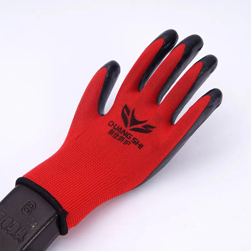 plastic non-slip protective gloves customs OEM wholesale Quality Nitrile wear-resistant waterproof latex rubber work gloves