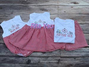 Ensemble de shorts en vichy bleu pour <span class=keywords><strong>petit</strong></span> garçon d'été, t-shirt blanc pour garçon, tenue deux pièces assortie, bébé garçon monogramme bulle - Product Image 6