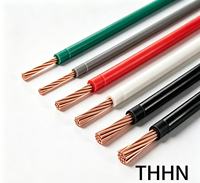 Cable Eléctrico UL758 UL83 THHN THWN de Cobre Aislado con PVC y Revestimiento de Nailon, Calibre 24-2AWG, Sólido y Trenzado, para Conducto Eléctrico