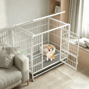 กรงสุนัขเหล็กพร้อมห้องน้ำ สำหรับสุนัขขนาดใหญ่ กลาง เล็ก ใช้ภายในอาคาร ดีไซน์ระบายอากาศ ติดตั้งง่าย เหมาะสำหรับลาบราดอร์/โกลเด้นรีทรีฟเวอร์ - Product Image 5