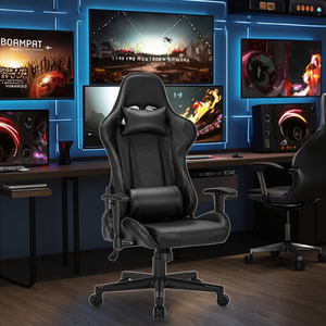 Chaise <span class=keywords><strong>de</strong></span> <span class=keywords><strong>jeu</strong></span> ergonomique à dossier haut en cuir synthétique, chaise <span class=keywords><strong>de</strong></span> bureau pour PC avec réglage <span class=keywords><strong>de</strong></span> la hauteur à 3 niveaux, pivotante, bascule, appui-tête - Product Image 3